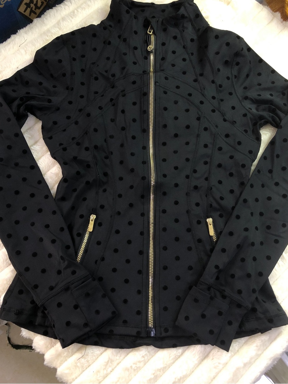 Lululemon Black Polka Dot Define Jacket in size 6